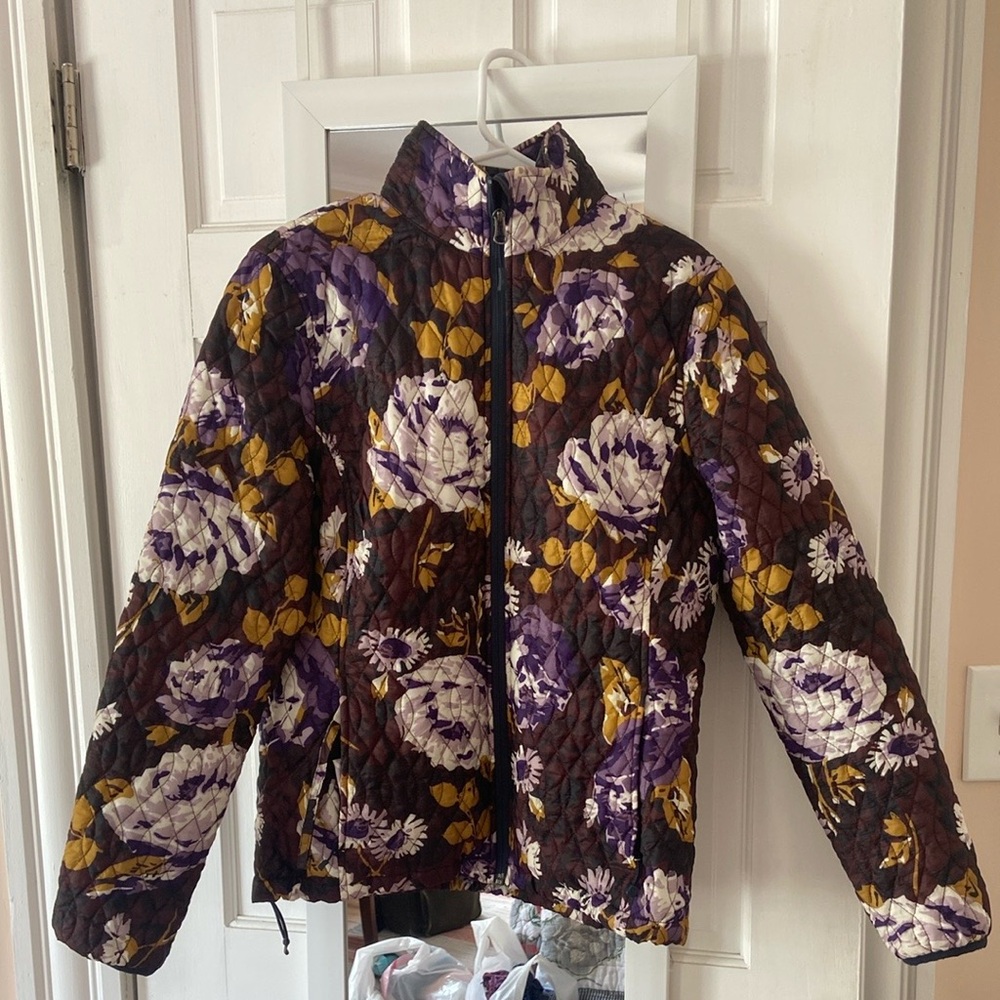 Lands' End Floral Puffer Jacket